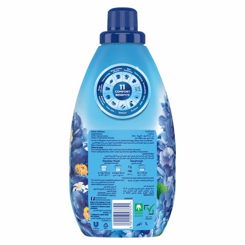 Comfort Concentrate Fabric Softener, Iris &amp; Jasmine, 9x fragrance, 1L