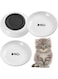 Incisae Cat Food Bowls, Whisker Friendly Ceramic Cat Bowls with Nonslip Silicone Bottom, Pack of 3 Quiet Cat Dishes and Plates for Feeding Indoor Cats, Kittens and Small Dogs