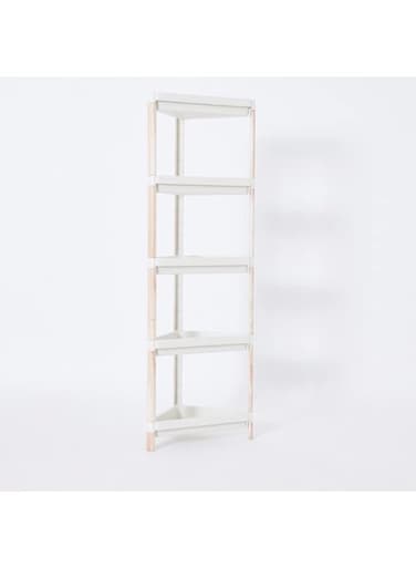 HomeBox Nova Triangle 5-Tier Caddy with Wooden Finish 130 x 43cm Multicolour
