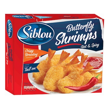 Siblou Hot and Spicy Butterfly Shrimps, 250g