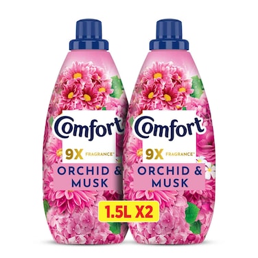 Comfort Concentrate Fabric Softener Orchid &amp; Musk, 1.5L Pack of 2