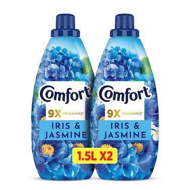 Comfort Concentrate Fabric Softener Iris &amp; Jasmine, 1.5L Pack of 2