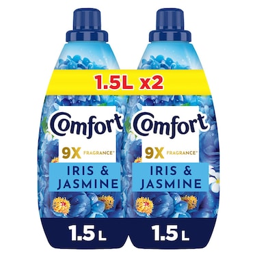 Comfort Concentrate Fabric Softener Iris &amp; Jasmine, 1.5L Pack of 2