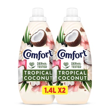Comfort Concentrate Fabric Softener Tropical Coconut, 1.4L Pack of 2