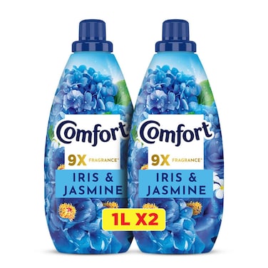 Comfort Concentrate Fabric Softener Iris &amp; Jasmine, 1L Pack of 2