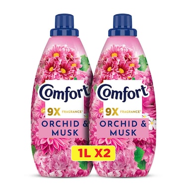 Comfort Concentrate Fabric Softener Orchid &amp; Musk, 1L Pack of 2