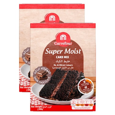 Carrefour Dark Chocolate Flavour Cake Mix, 500g Pack of 2
