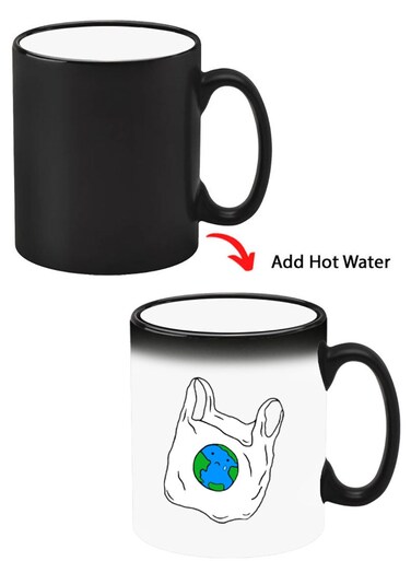Color Changing Heat Sensitive Ceramic Mug, Image Revealed When HOT Liquid is Added! No Plastic