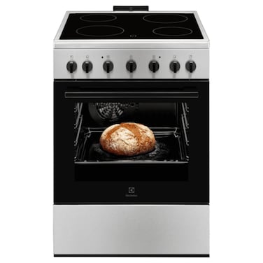 Electrolux UltimateTaste 500 Electric Ceramic Cooker and Oven LKR620002X, 60 cm, Metal, Silver, 4 Cooking Zones