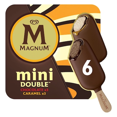 Kwality Wall&#39;s Magnum Mini Double Chocolate and Double Caramel Ice Cream, 360ml