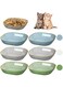 6-Pack Cat Food Bowl Cat Dishes - 5.9 Inch Shallow Cat Bowls Wide Cat Wet Feeding Bowls, Whisker Fatigue Cat Dishes for Food, Square Transparent Plastic Kitten Bowls for Indoor Cats, Short Legged Cat