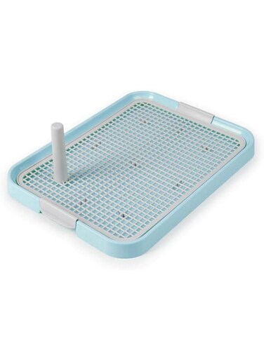 Volwco Dog Toilet Tray Volwco 49x37x3.5cm Odourless Puppy Pet Mesh Training Pad Holder Dog Training Floor Protection Trays With Pee Post For Small Dogs Potty Trainer