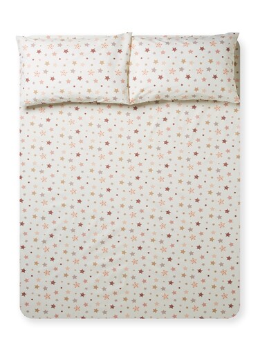 3-Piece Printed Bedsheet Set Queen Size Premium Collection 180 TC Cotton Star Spots