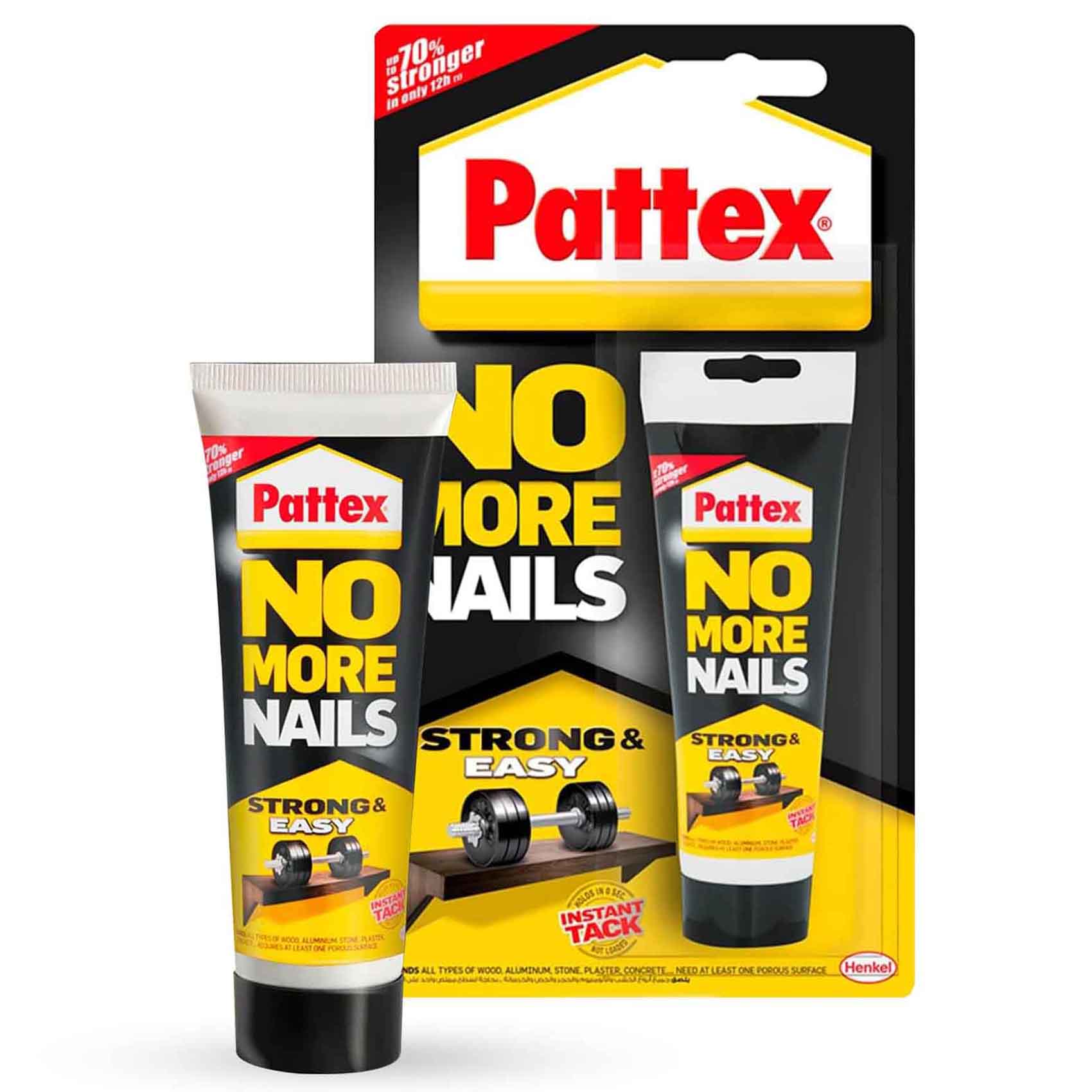 Pattex No More Nails Strong & Easy - 50g Heavy-Duty Mounting Adhesive Solvent Free & Low Odor Mount Glue