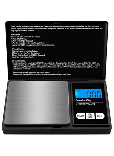 KASTWAVE Pocket Scale, 500g x 0.01g Precision Gram Scale for Jewelry, Powder, Coin, Food Kitchen Pocket Scale with Tare, Backlight Display, Auto Shutoff, Great for Travel Food Scale
