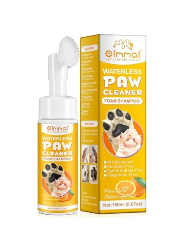 JSBNQRMZ Paw Cleaner For Dogs And Cats,150 Ml Clean Paws No-Rinse Foaming Cleanser,Dog Paw Brush Paw Scrubber,Travel Friendly Paw Cleaner For Dogs Defeat Muddy Paws On The Go