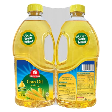 كارفور زيت ذرة 1.5 لتر حزمة من 2