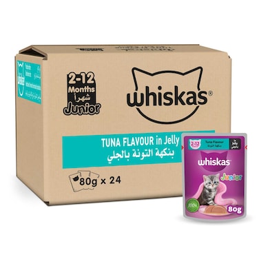 Whiskas Junior Tuna in Jelly, Wet Kitten Food Pack of 24x80g