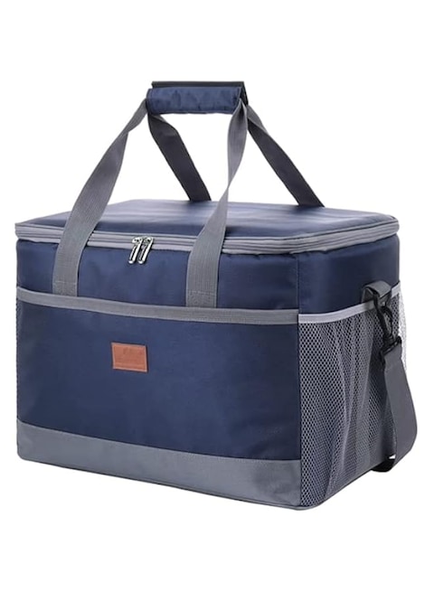 HALAMODO 33L Leakproof Insulated Thermal Cooler Lunch Bag Portable Outdoor Large Picnic Bag Fresh Keeping Organizer Waterproof Lunch Box for Camping BBQ Family Outdoor Activities (Navy)