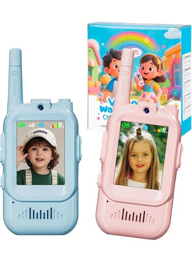 2-Pack Wireless Kids Video Handy Talkie with Single Camera &amp; Auto Pairing