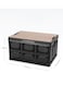 Generic Wooden Cover Folding Storage Box - 20L, Black