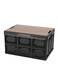 Generic Wooden Cover Folding Storage Box - 20L, Black