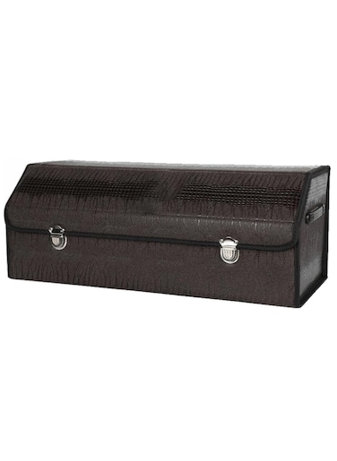 Manful Outdoor Foldable Car Trunk Storage Box Brown, Car Storage Box, Thick Leather Storage Box Storage Box, Foldable