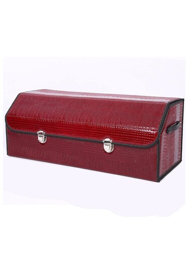 Manful Outdoor Foldable Car Trunk Storage Box Wine Red, Car Storage Box, Thick Leather Storage Box Storage Box, Foldable