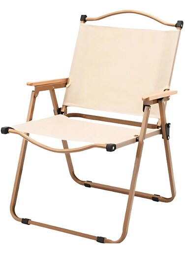 Manful Portable Folding Camping Chair Beige, Lightweight Folding Chair For Outdoor Enthusiasts