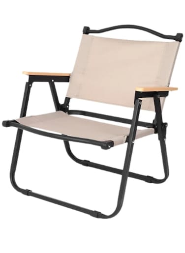 Manful Portable Folding Camping Chair Beige, Lightweight Folding Chair For Outdoor Enthusiasts, Folding Chair For Every Adventure, Folding Camping Chair For Travel And Leisure