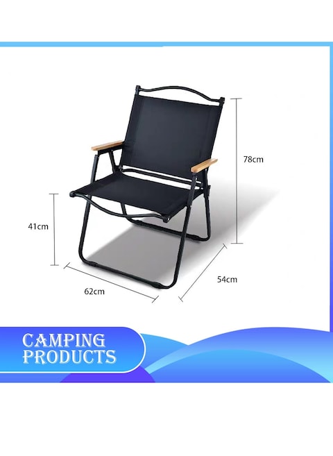 Manful Portable Folding Camping Chair Black, Lightweight Folding Chair For Outdoor Enthusiasts, Folding Chair For Every Adventure, Folding Camping Chair For Travel And Leisure