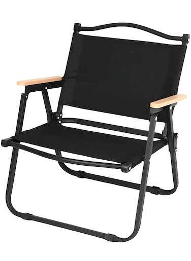 Manful Portable Folding Camping Chair Black, Lightweight Folding Chair For Outdoor Enthusiasts, Folding Chair For Every Adventure, Folding Camping Chair For Travel And Leisure