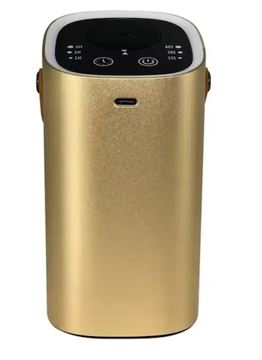 Xinzhen Portable USB Car Aromatherapy Diffuser Gold, Intelligent Touch Screen, Waterless Aroma Machine For Automatic Relaxation, Car Charger Compatible, Compact Design For Easy Use