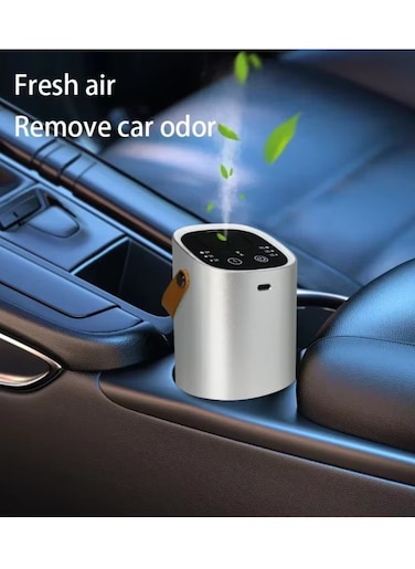 Xinzhen Portable USB Car Aromatherapy Diffuser Silver, Intelligent Touch Screen, Waterless Aroma Machine For Automatic Relaxation, Car Charger Compatible, Compact Design For Easy Use