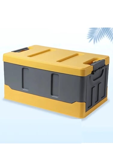 Manful Outdoor Camping Storage Box With Flat Lid 35L Capacity (Yellow &amp; Grey)