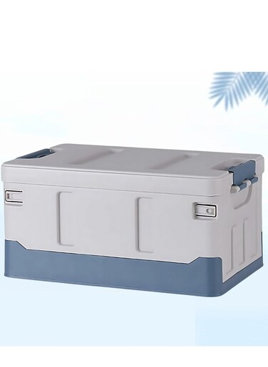 Manful Outdoor Camping Storage Box With Flat Lid 35L, Medium Capacity (Sky Blue &amp; White)