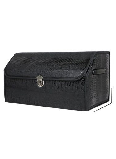 Manful Outdoor Foldable Car Trunk Storage Box Black, Car Storage Box, Thick Leather Storage Box Storage Box, Foldable
