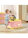 Manful Toy Storage Box With Wheels For Kids 20L, Multipurpose Portable Storage Case Container Cute For Games Book Puzzles Kids Bedroom Nursery Room