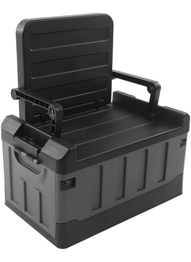 Manful Outdoor Large Trunk Storage Box With Lid For Outdoor 60L, Seatable Camping Organizer With Waterproof Bag, Multifunctional Collapsible Camping Storage Box For Outdoor Picnic, Car, Clothes