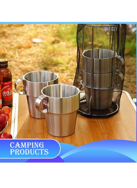 Manful Stackable Mug Set With Metal Stand