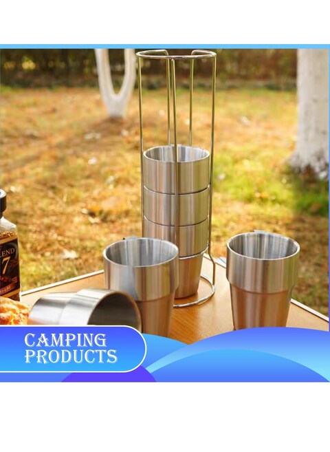 Manful Stackable Mug Set With Metal Stand