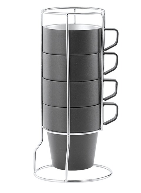Manful Stackable Mug Set With Metal Stand