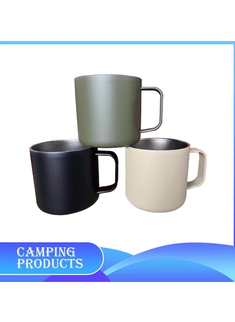Manful Stainless Steel Matte Black Mug 350ml