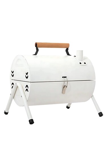 Manful Portable Charcoal Grill, Compact Cylindrical Grill, Table Grill Smoker For Outdoor Cooking, Backyard, Camping, Picnic, Beach, BBQ Suitable For 3-5