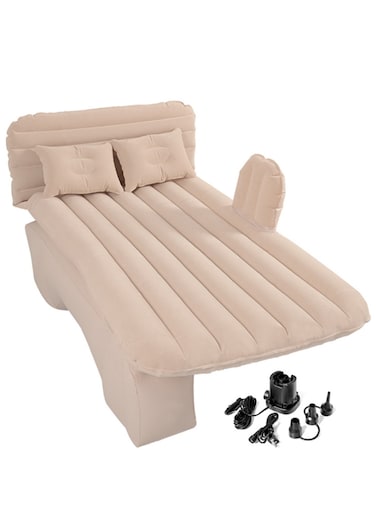 Manful Inflatable Mattress With Pump Portable Outdoor Air Mattress Foldable Single Thickened Flocking Mattress For Outdoor And Home