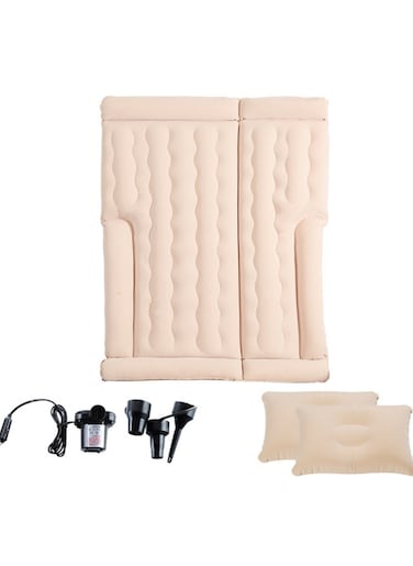 Manful Inflatable Mattress With Pump Portable Outdoor Air Mattress Foldable Single Thickened Flocking Mattress For Outdoor And Home