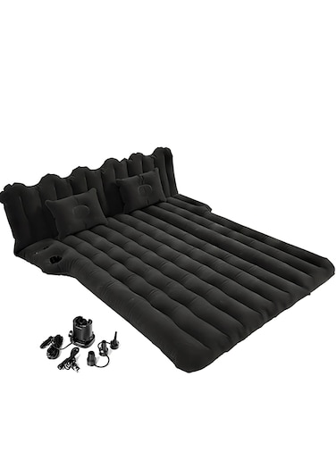 Manful Inflatable Mattress With Pump Portable Outdoor Air Mattress Foldable Single Thickened Flocking Mattress For Outdoor And Home