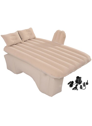 Manful Inflatable Mattress With Pump Portable Outdoor Air Mattress Foldable Single Thickened Flocking Mattress For Outdoor And Home