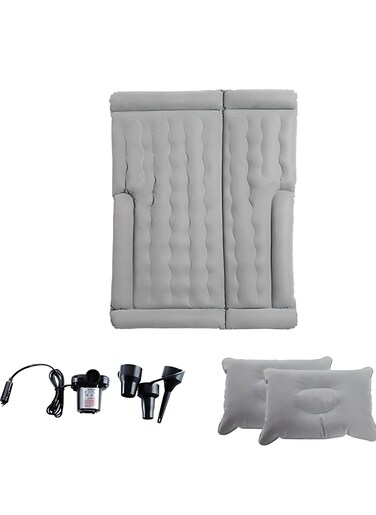 Manful Inflatable Mattress With Pump Portable Outdoor Air Mattress Foldable Single Thickened Flocking Mattress For Outdoor And Home