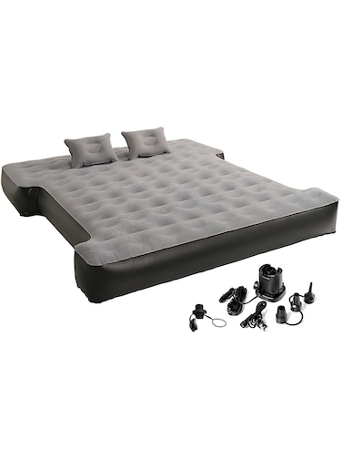 Generic Large Truck Bed Air Mattress, Thick Leak-Proof Truck Bed Mattress With Pump, Pillows, Portable Air Mattress For Truck, Tent And Camping, Gray